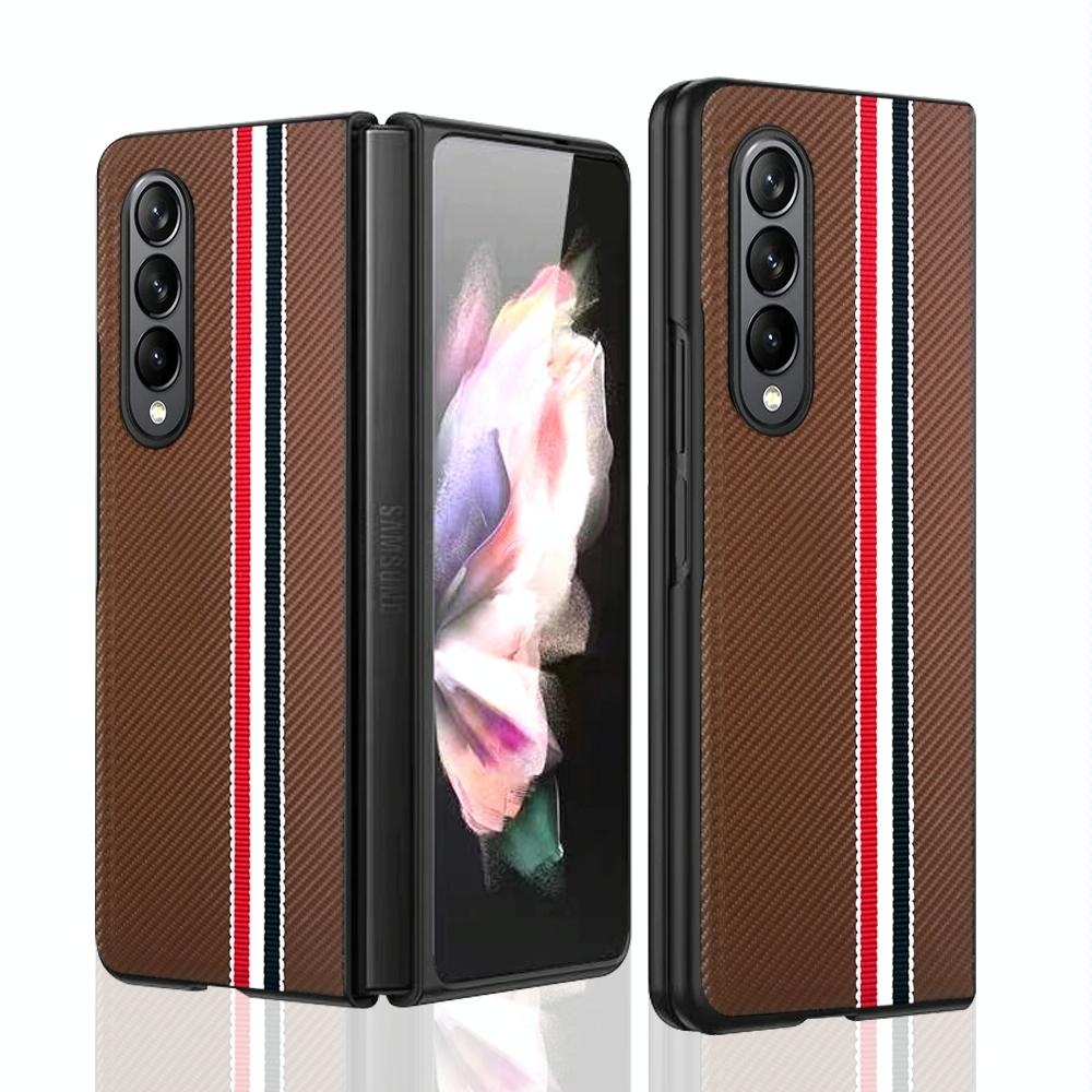 Shockproof Twill Phone Case for Samsung Galaxy z Fold 4 - Pc Tpu - Red
