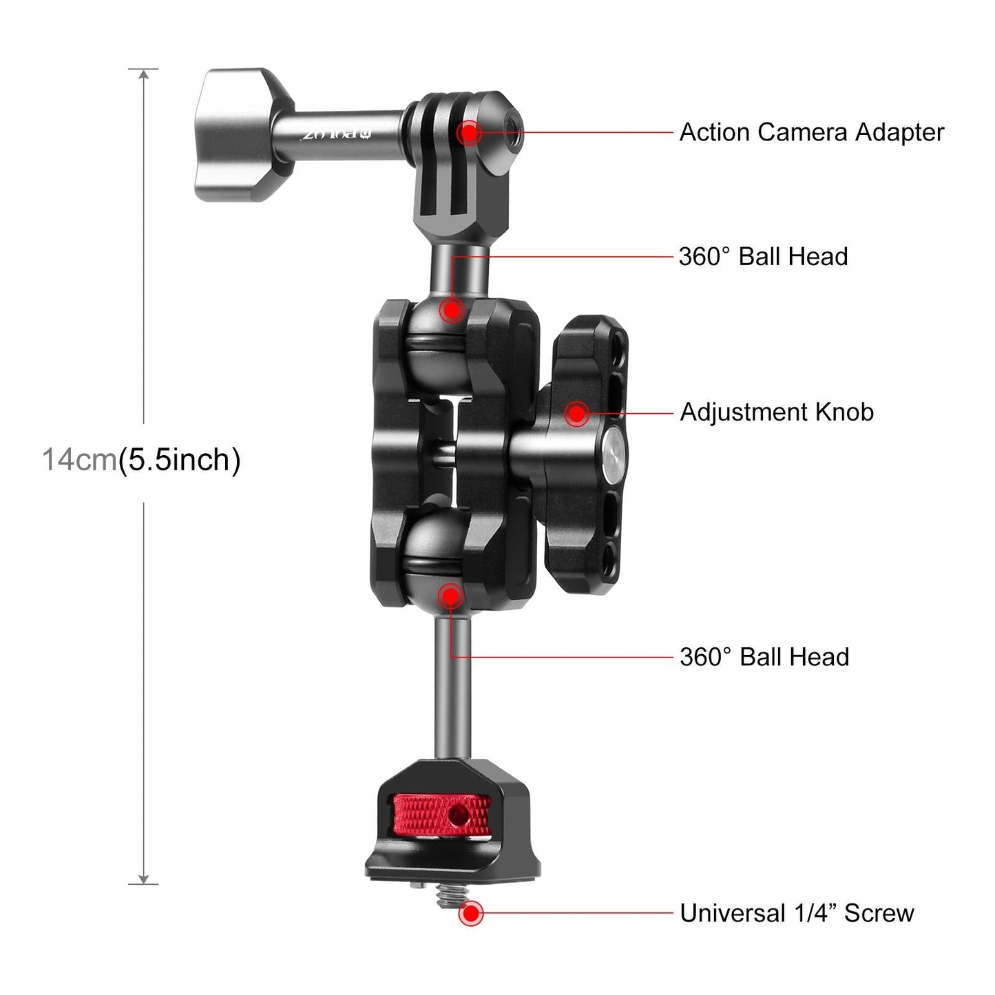 Versatile Aluminum Magic Arm Mount - Black