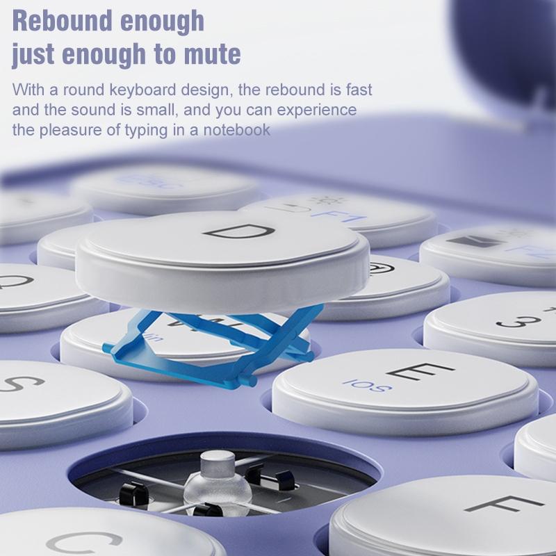 360 Degree Rotatable Bluetooth Keyboard Leather Case With Touchpad - Square Button - Mist Blue - For Ipad 10Th Gen 10.9 2022