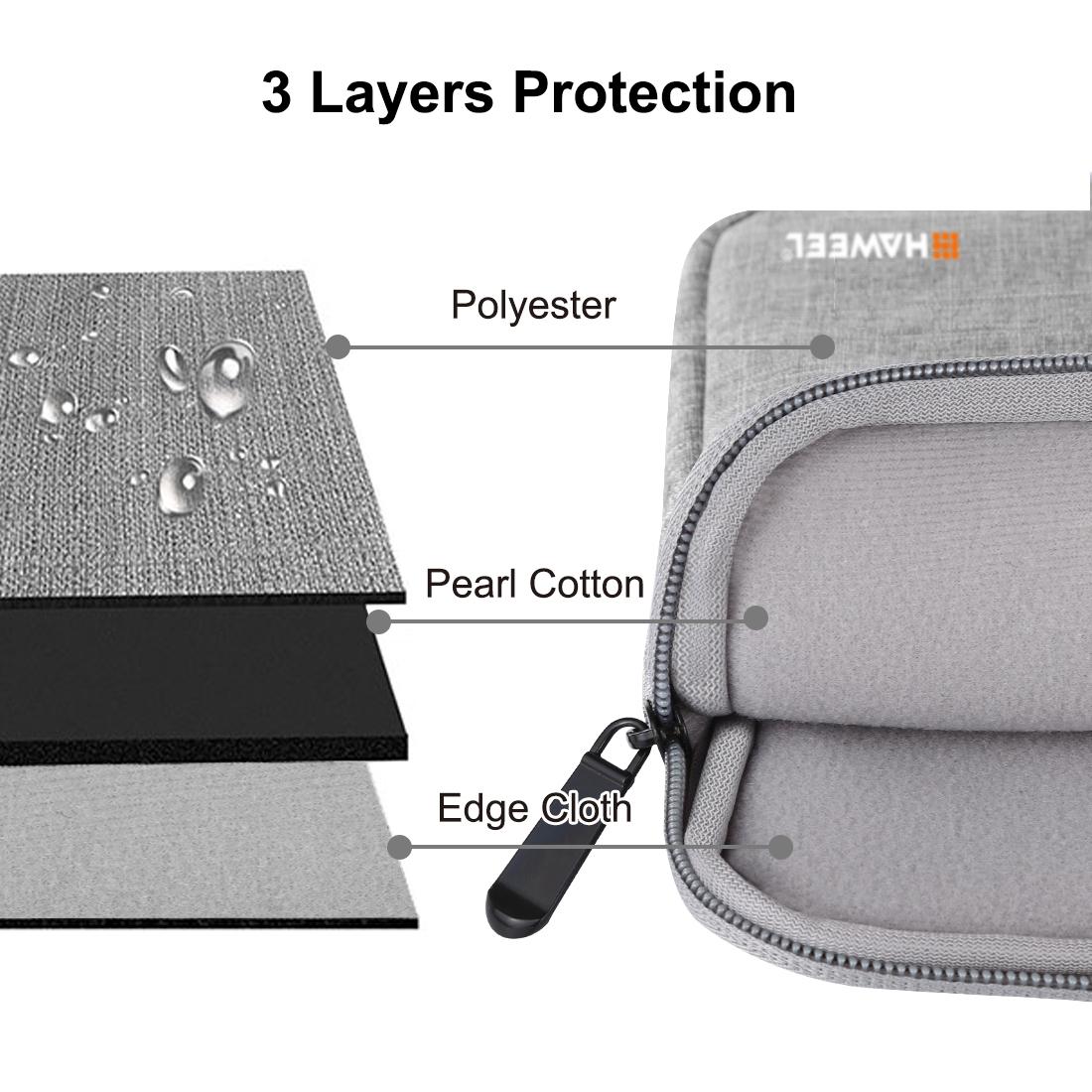 13 Inch Laptop Sleeve Case with Zipper for Macbook Samsung Sony Dell Alienware Chuwi Asus Hp - Black