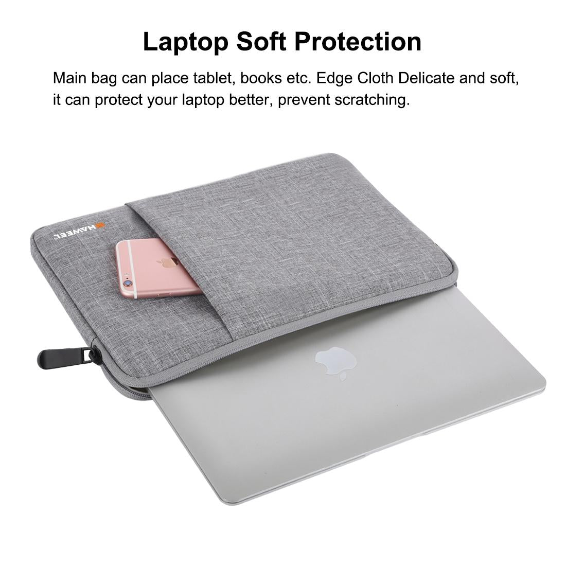 13 Inch Laptop Sleeve Case with Zipper for Macbook Samsung Sony Dell Alienware Chuwi Asus Hp - Black