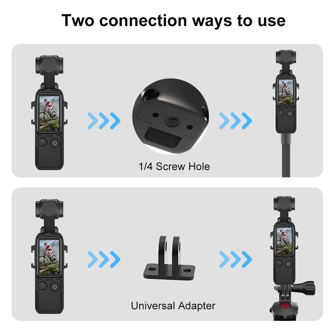 Dual Cold Shoe Adapter Bracket For Dji Pocket 3 Cage