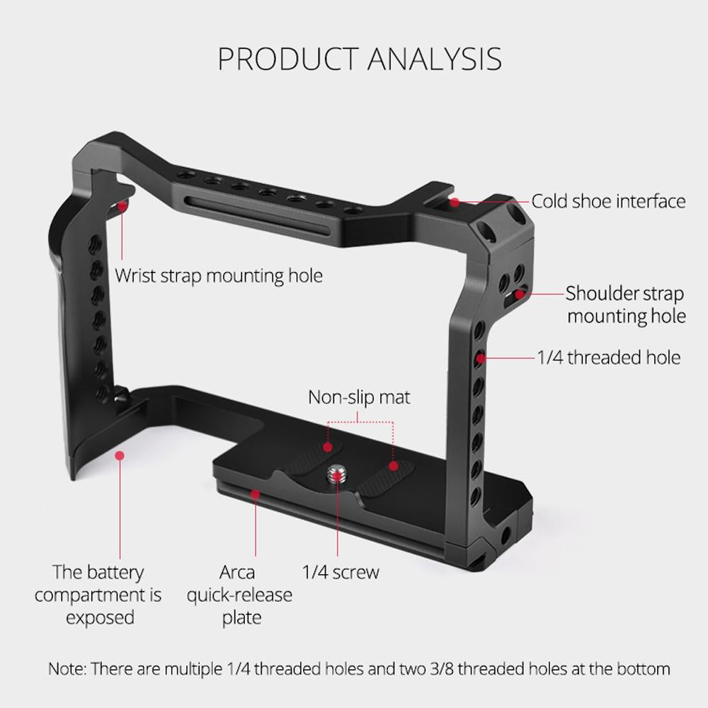 Video Camera Cage Stabilizer With Handle for Canon R5 / R6