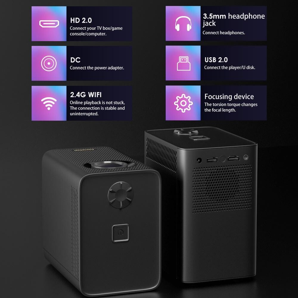 Portable Hd Wifi Projector For Android Devices - White