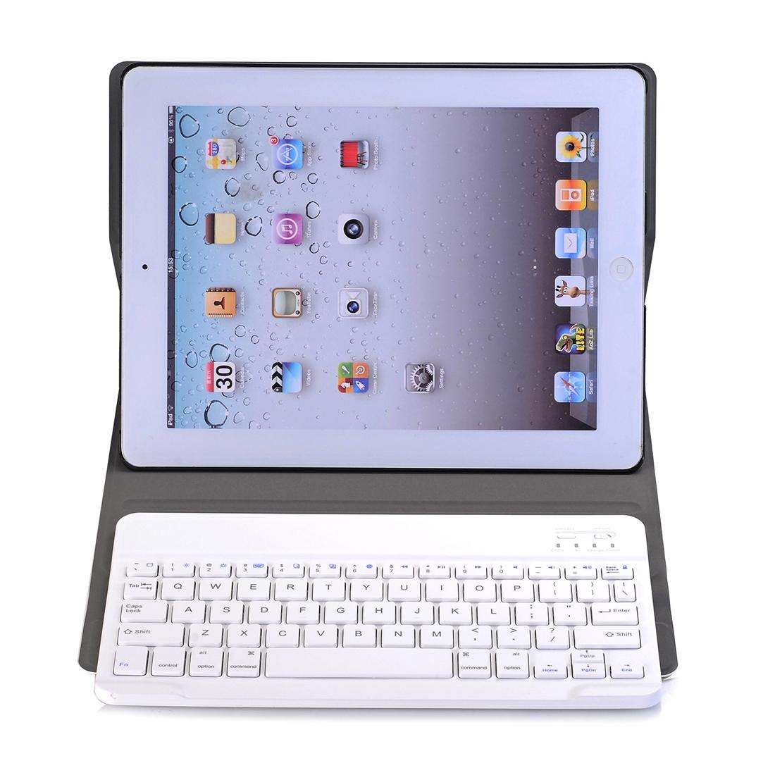 Universal Ultra-Thin Tablet Case With Bluetooth Keyboard For Ipad 4 / 3 / 2 - Horizontal Flip - Black
