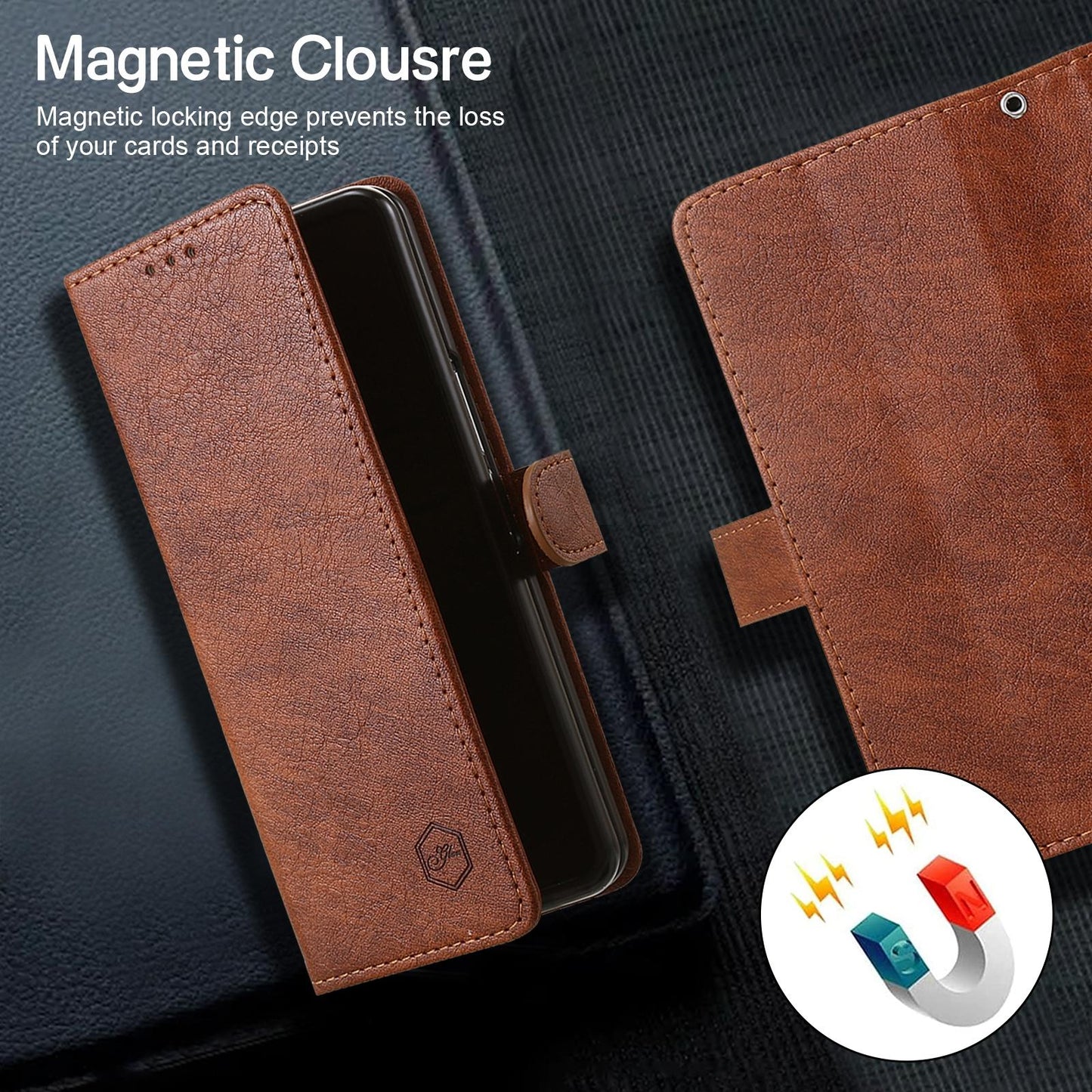 For Samsung Galaxy Z Fold4 5G Leather Texture Phone Case - Pu Tpu - Dark Blue