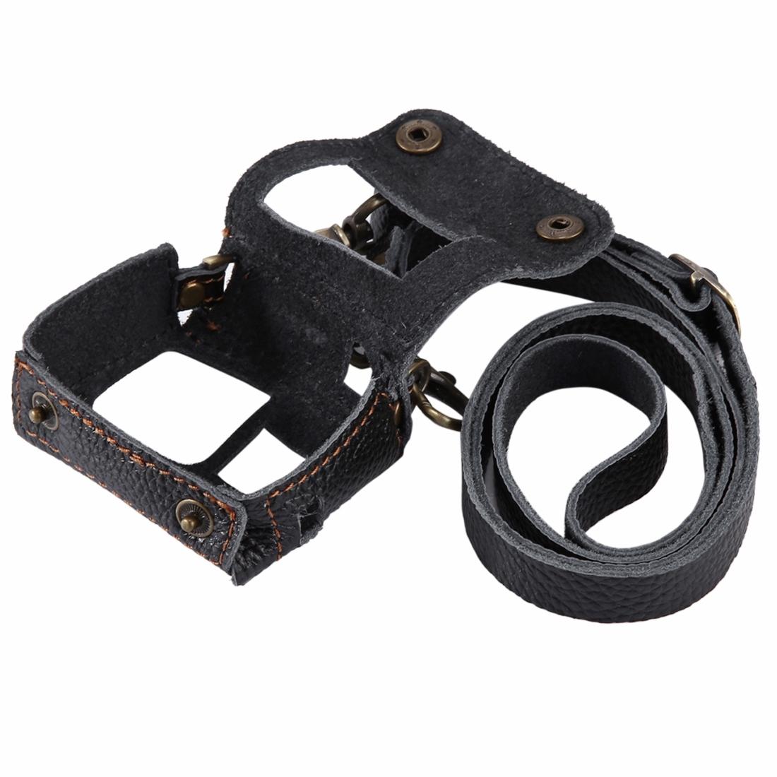 Genuine Leather Housing Case for Gopro Hero7 / 6 / 5 with Neck Strap and 52mm Uv Lens