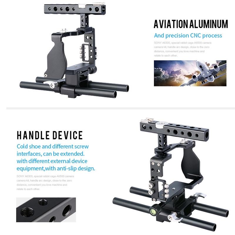 Camera Stabilizer Cage - Black for Sony A6000 / A6300 / A6500 / A6400