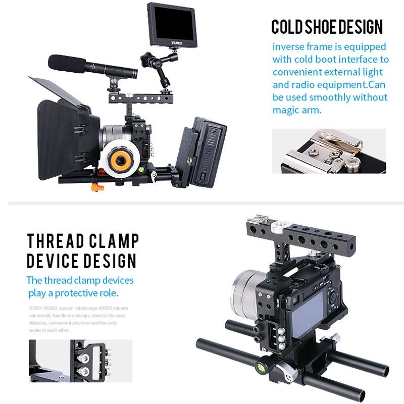 Camera Stabilizer Cage - Black for Sony A6000 / A6300 / A6500 / A6400