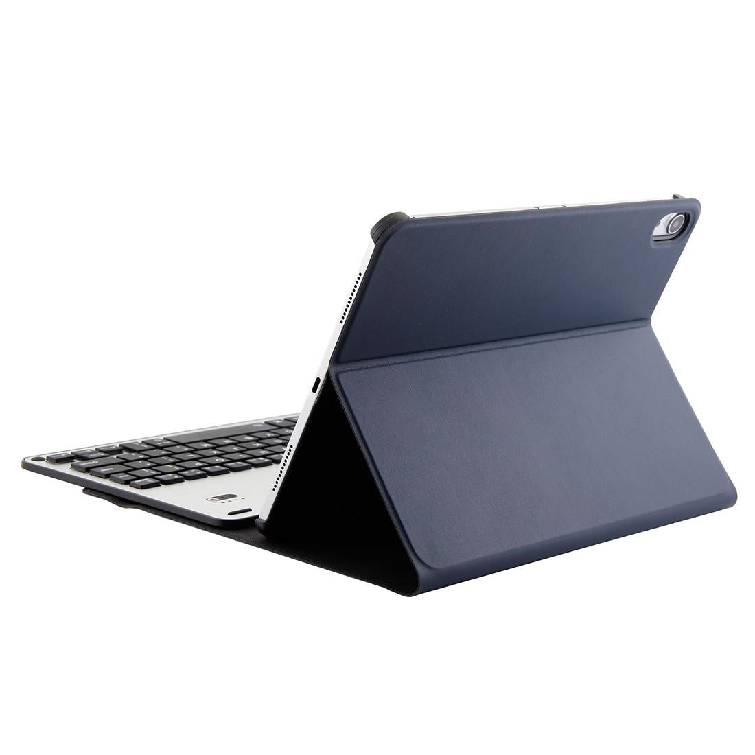 Bluetooth Keyboard & Leather Tablet Case For Ipad Pro 11 2018 - Detachable Aluminum Three-Gear Magnetic Sleep Function - Black