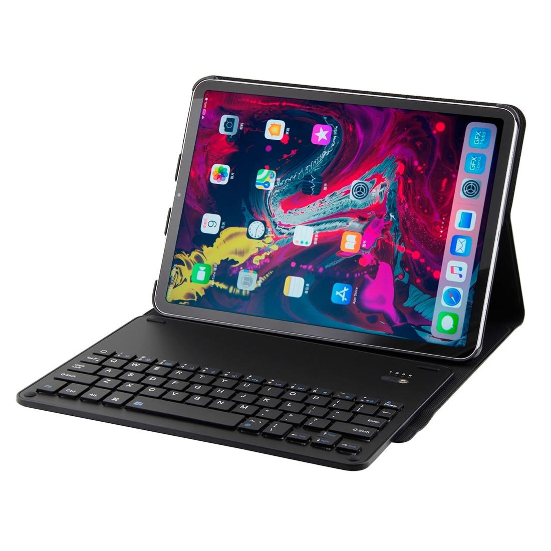 Bluetooth Keyboard & Leather Tablet Case For Ipad Pro 11 2018 - Detachable Aluminum Three-Gear Magnetic Sleep Function - Black