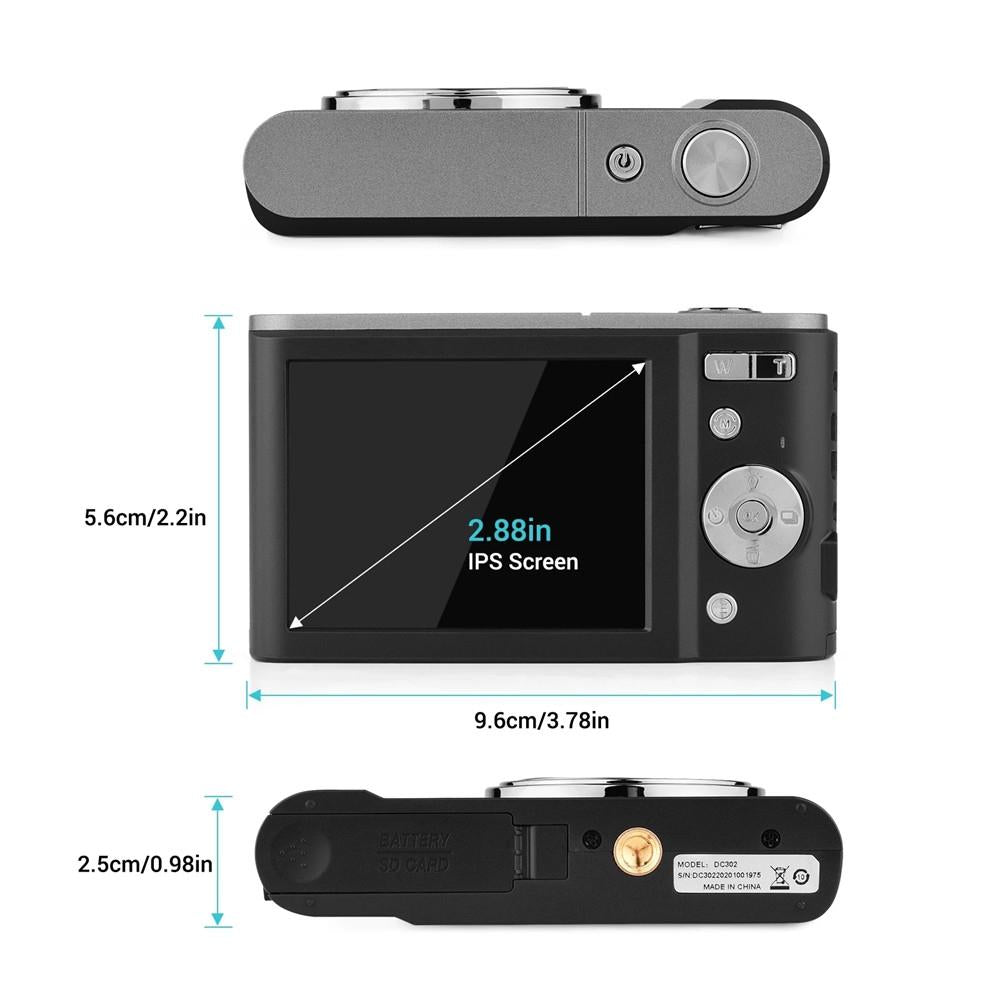2.7k Full Hd 44mp 16x Zoom 2.88 Digital Camera for Kids - Black