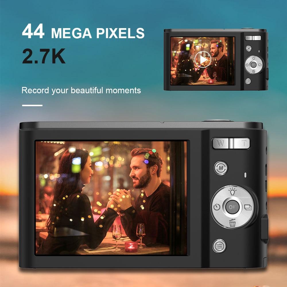 2.7k Full Hd 44mp 16x Zoom 2.88 Digital Camera for Kids - Black