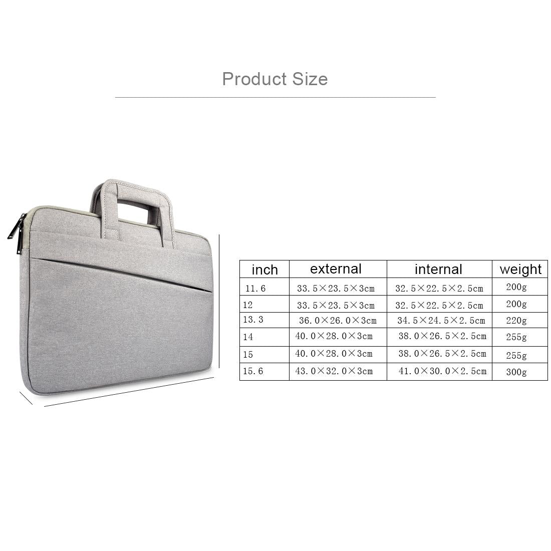Portable Laptop Tablet Bag - 15.6 Inch Double Side Pockets Soft Handle Oxford Cloth - Deep Space Gray - Black