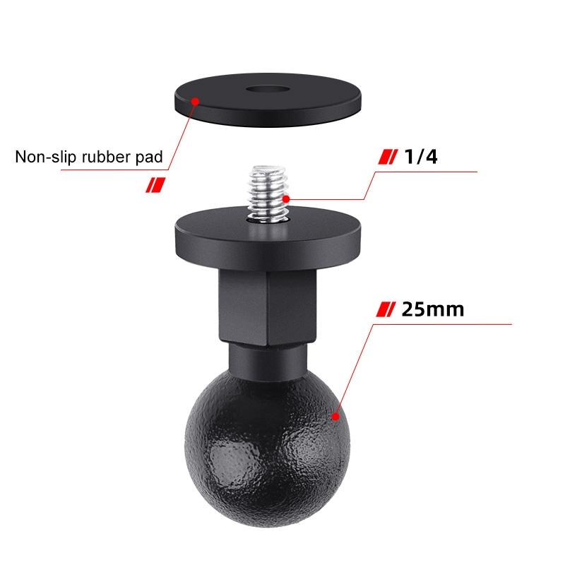 Universal 25Mm Ball Head Adapter For 1 / 4 Screws