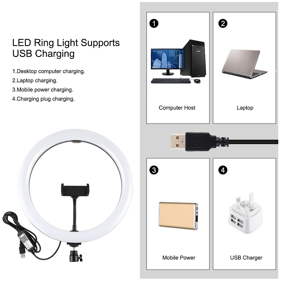 11.8 Rgbw Led Ring Light Kit With Mount & Remote