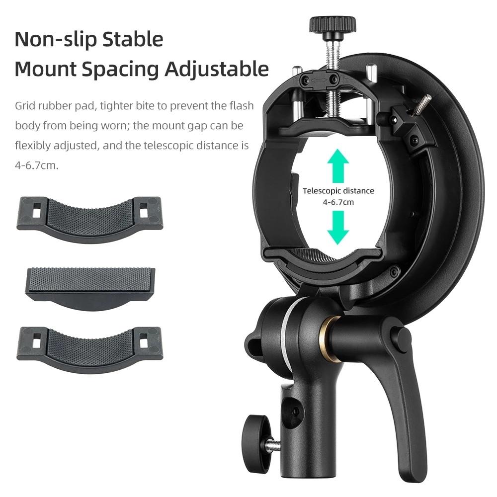 Universal S-Type Flash Bracket For Bowens Mount - Black