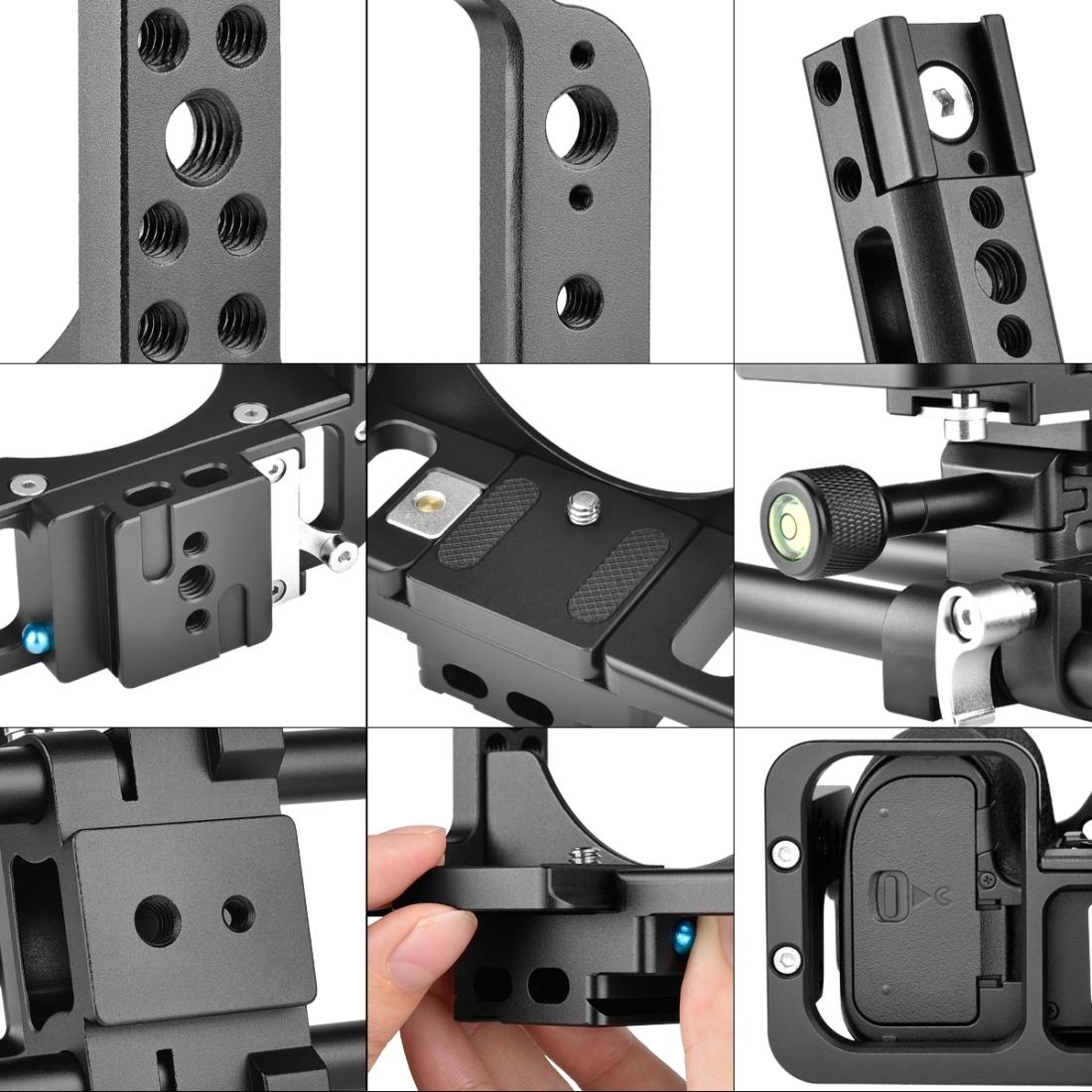 Video Camera Cage Stabilizer With Handle And Rail Rod For Nikon Z6 / Z7
