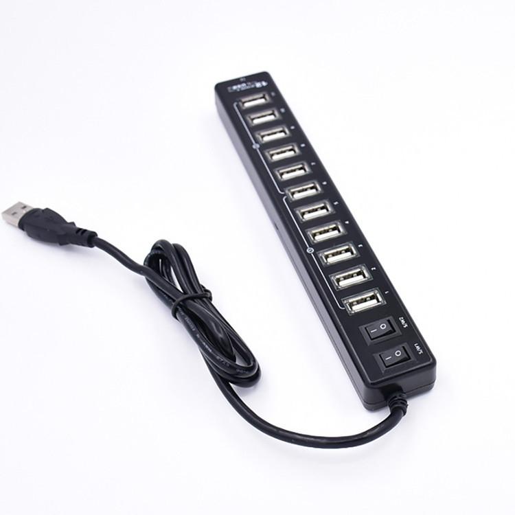 12-Port Usb 2.0 Hub For Laptops And Netbooks - Black