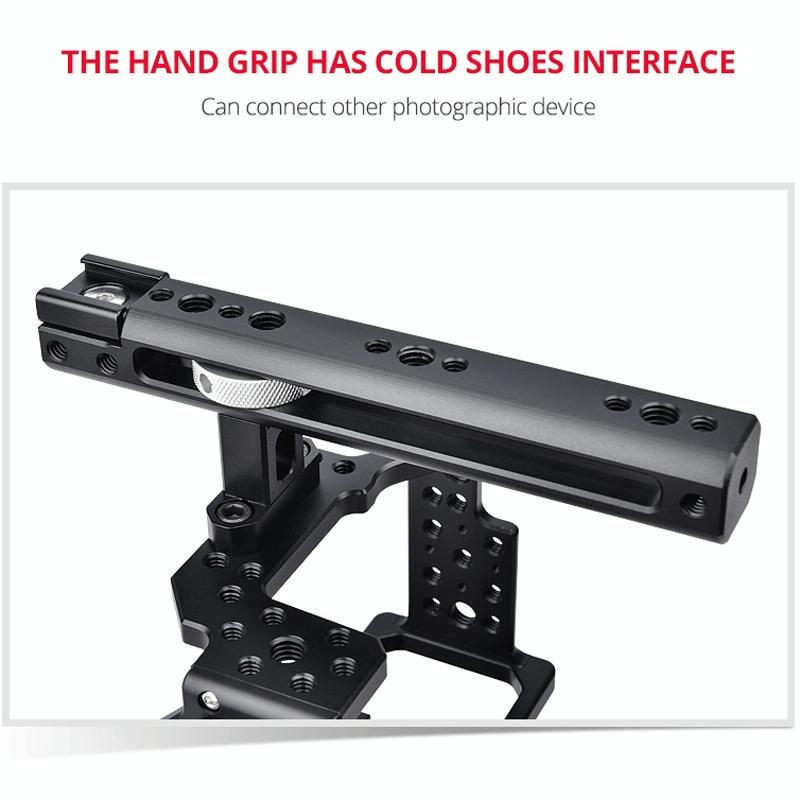 Handle Video Camera Cage Stabilizer For Sony A7K / A72 / A73 / A7S2 / A7R3 / A7R2 / A7X Black