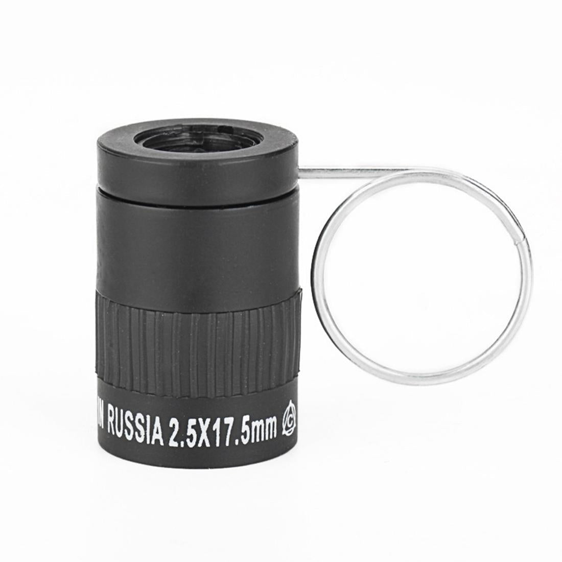 Mini Pocket Telescope with Finger Buckle - 2.5x17.5mm - Black