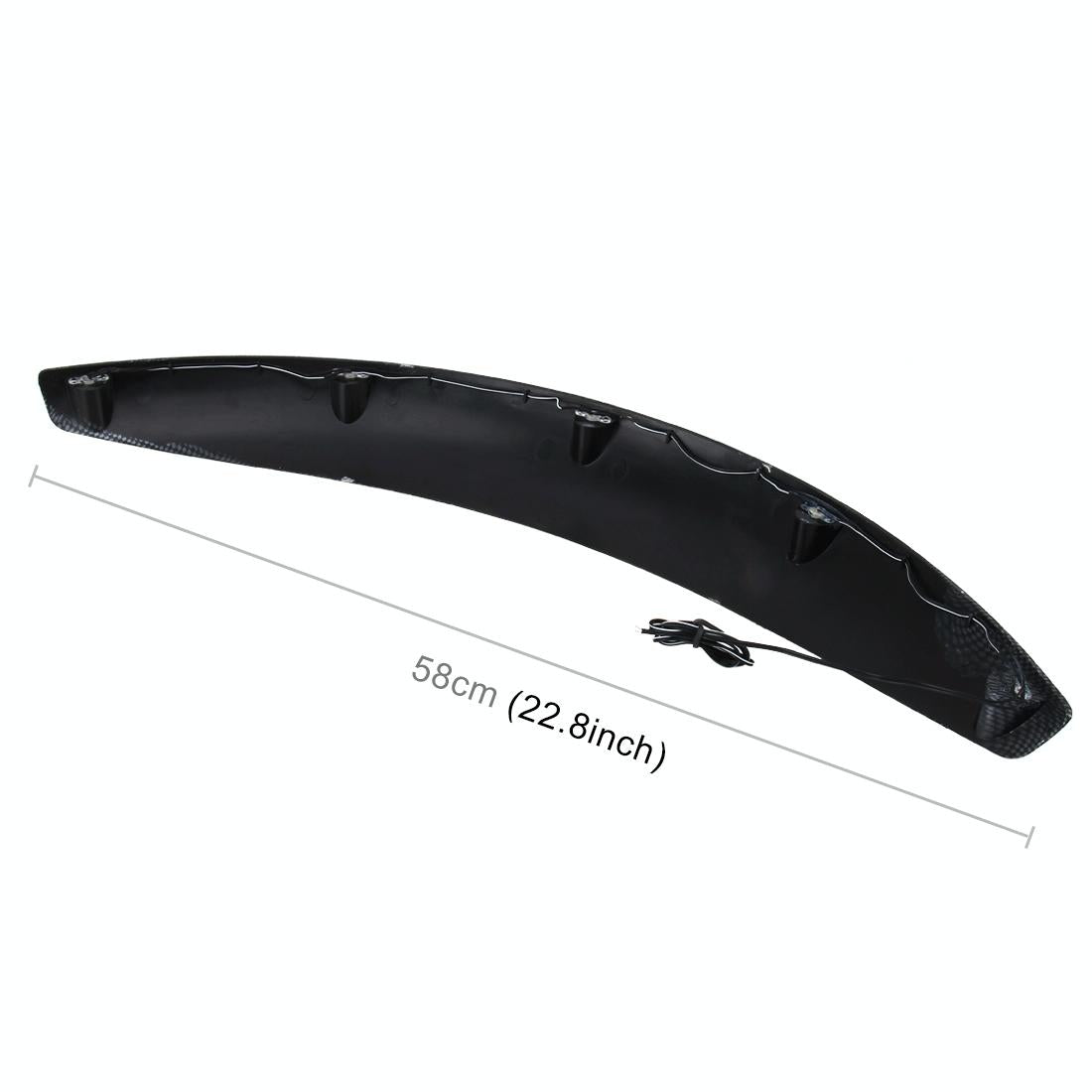 2 Pcs 58Cm Car Stickers Rubber Round Arc Strips Fender Flares Wheel Eyebrow Decal Sticker Black