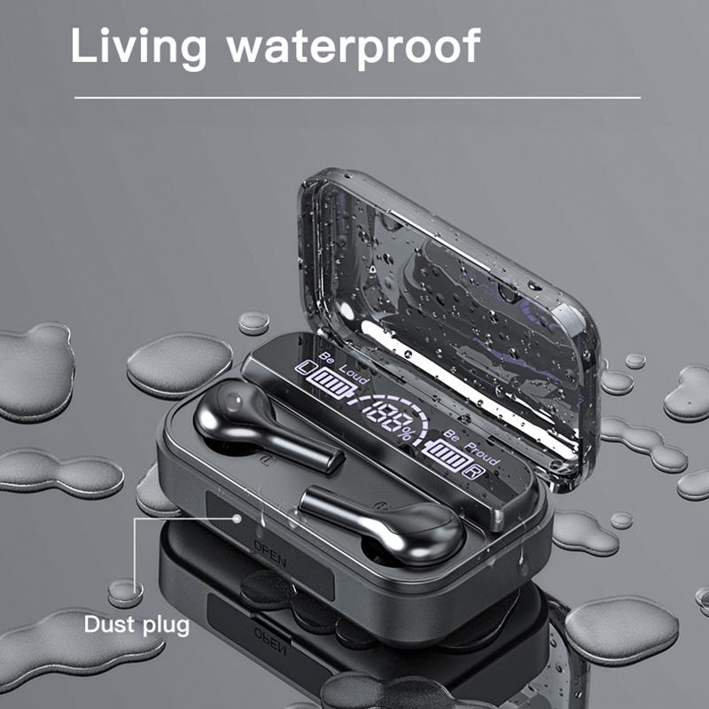 Touch Bluetooth Earphones with Noise Cancellation and Charging Box - Black