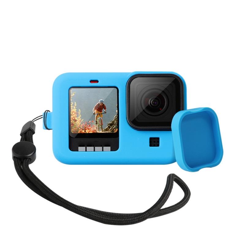 Silicone Case with Wrist Strap and Lens Cover for Gopro Hero10 / 9 - Black