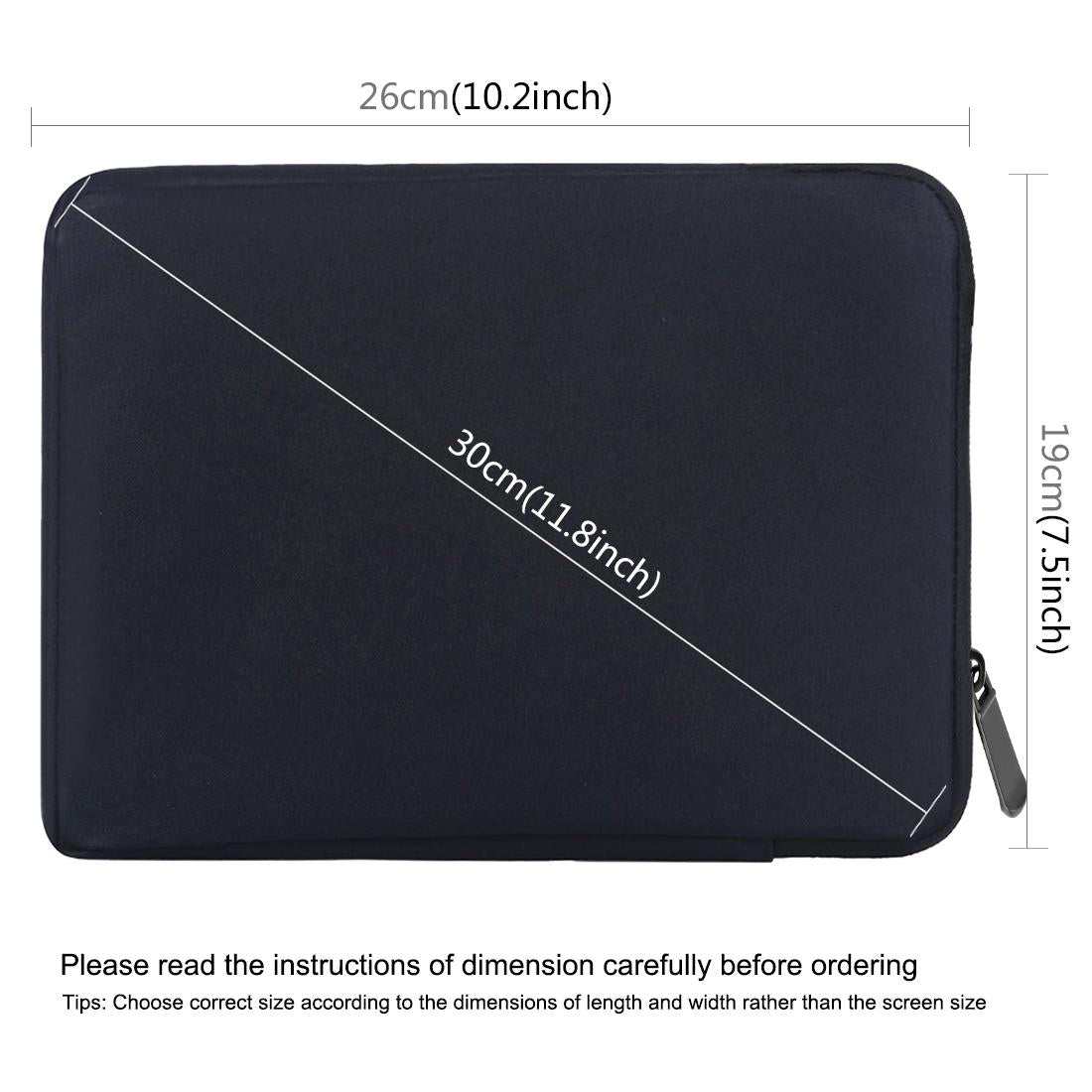 Zipper Sleeve Briefcase for Ipad Pro 9.7 and Other Tablets - Black