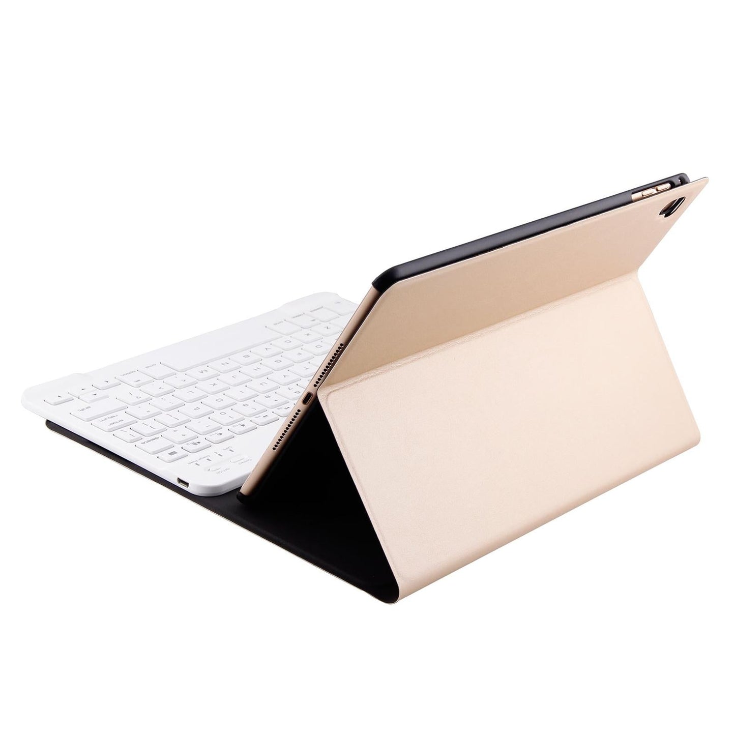 Bluetooth Keyboard & Leather Tablet Case For Ipad Air / Pro 9.7 - Three-Gear Angle Adjustment Magnetic Sleep Function - Abs Brushed Texture - Black