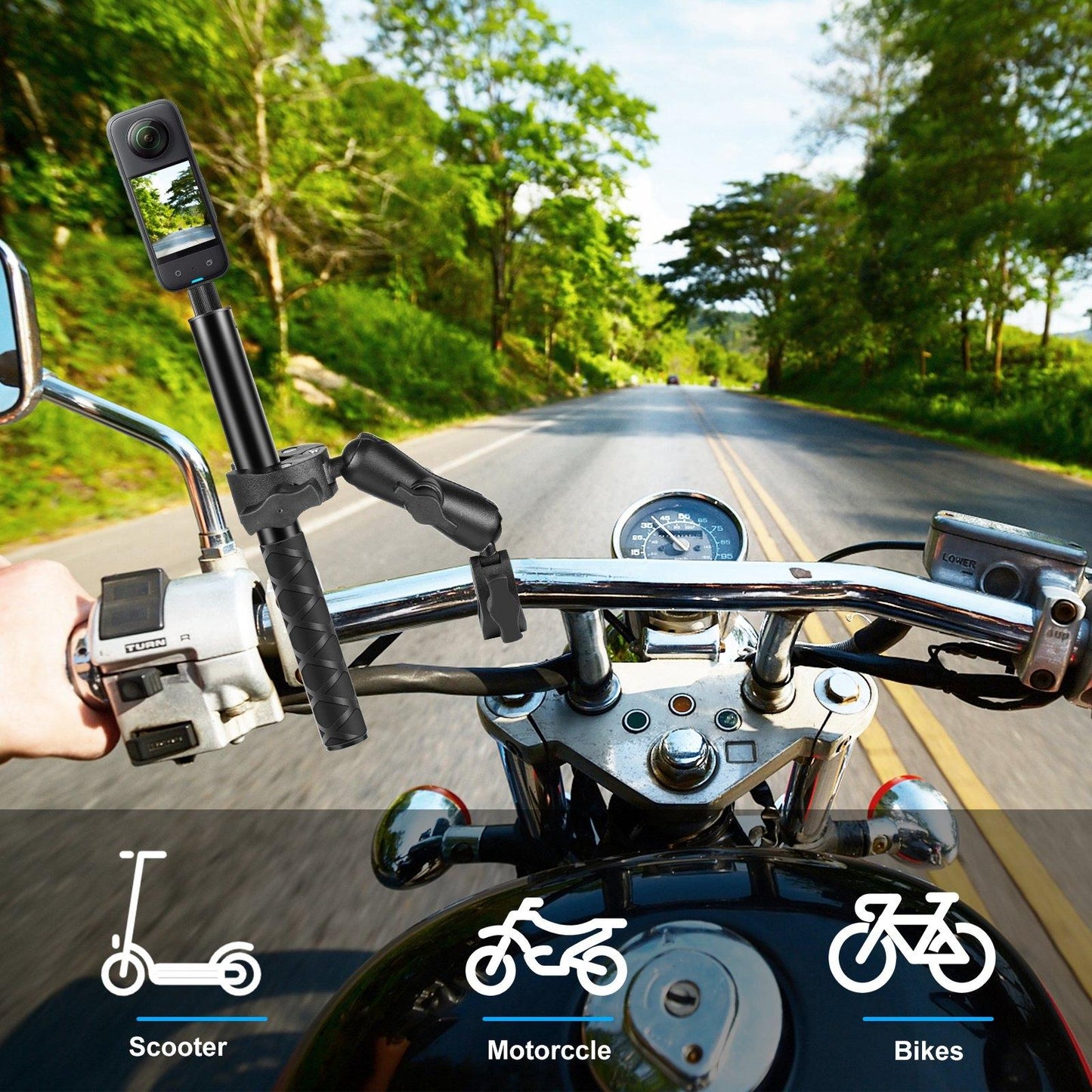 Dualheads Crab Clamp Handlebar Mount for Action Cameras