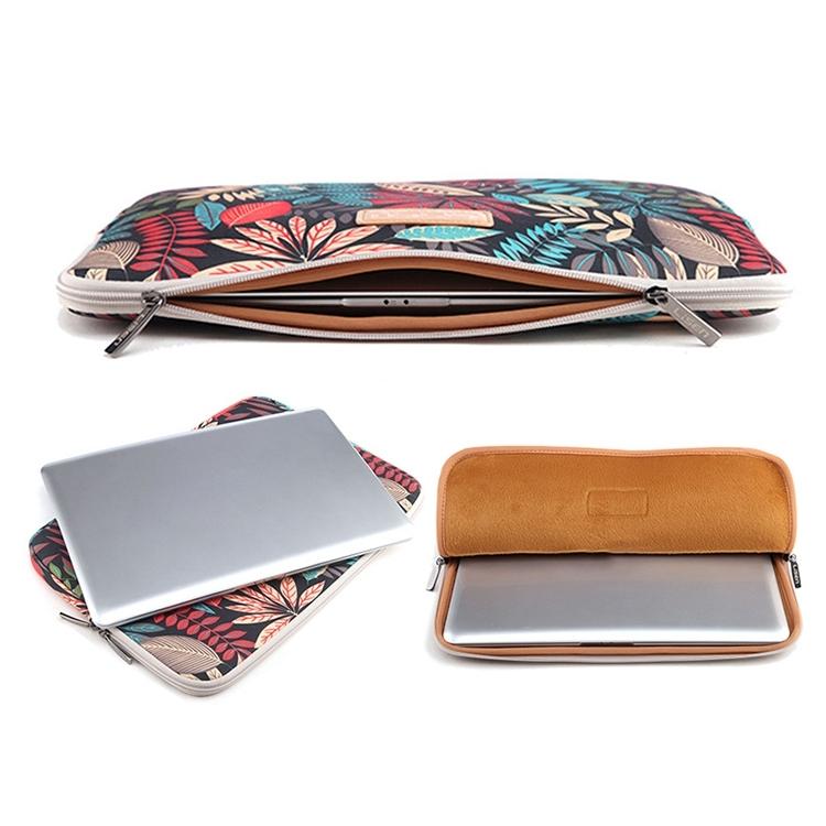 Colourful Leaves Sleeve Case Briefcase with Zipper - Black