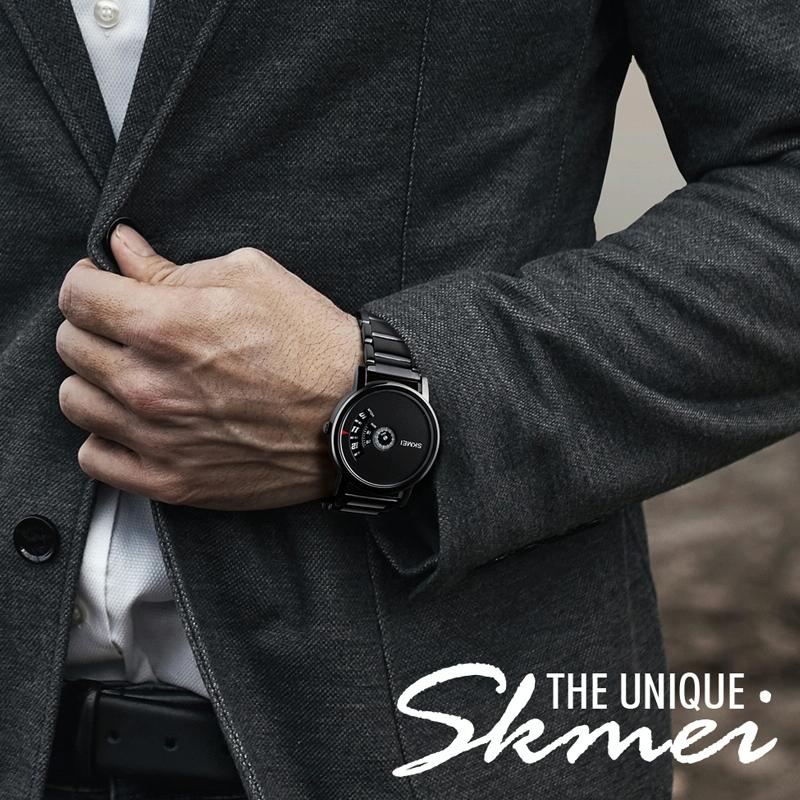 Stylish 30m Waterproof Quartz Watch with Stainless Steel Band - Silver + Black