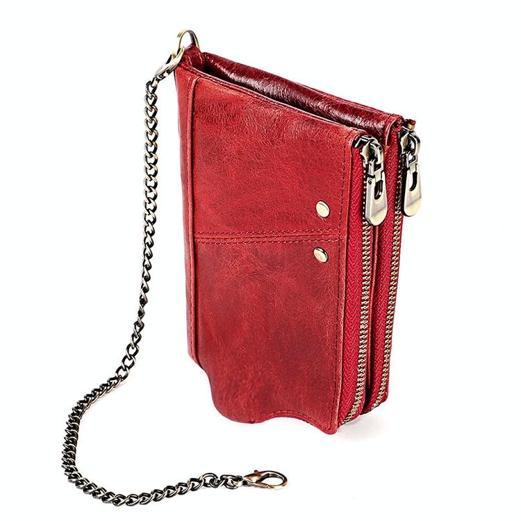 Leather Wallet with Rfid Protection and Strap - Card Slots - Yellowish-Brown