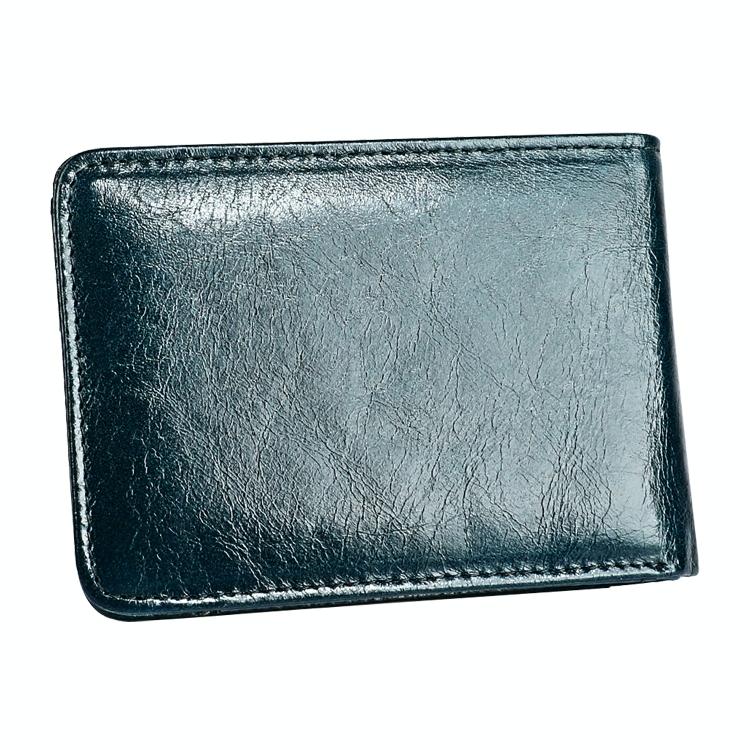 Leather Rfid Billfold Wallet - Mini Size - Yellowish-Brown
