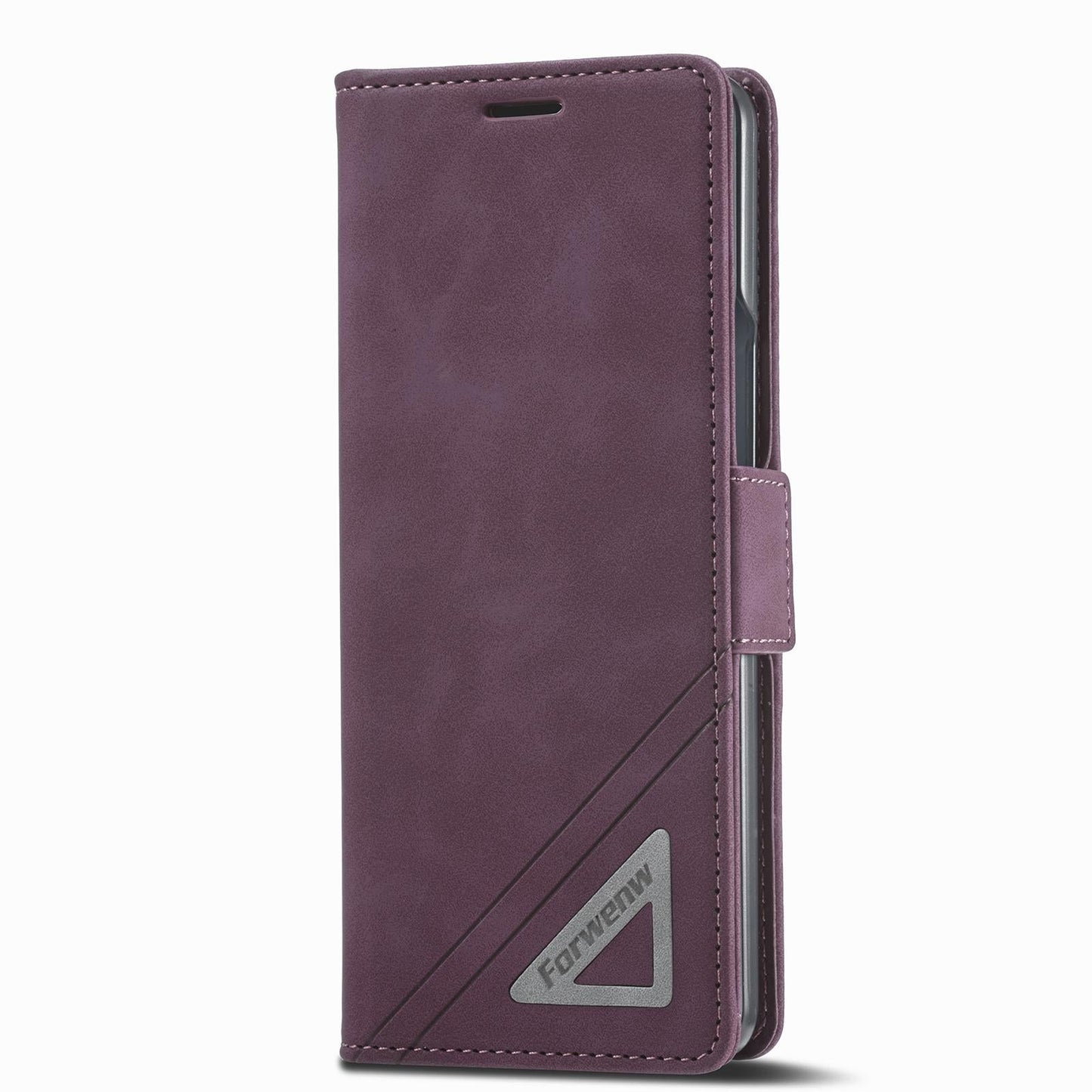 Leather Dual Side Buckle Phone Cover for Samsung Galaxy z Fold 4 - Wine Red