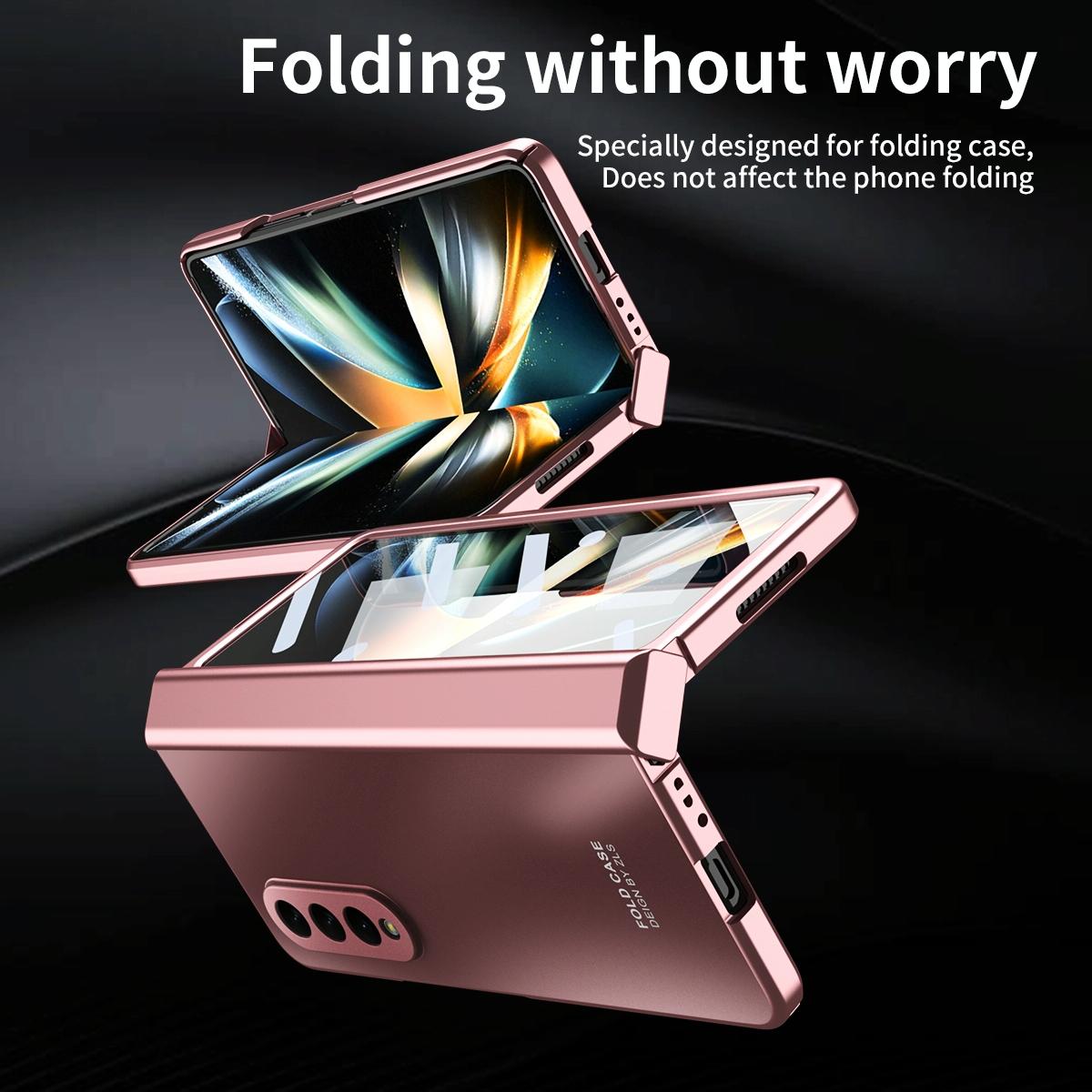 Foldable Electroplated 5g Case for Samsung Galaxy z Fold 4 - Silver