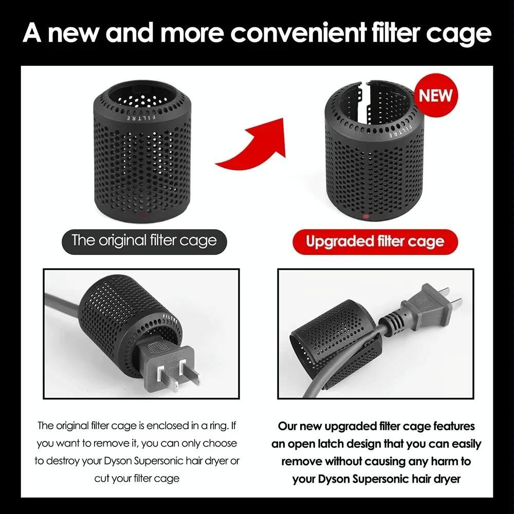Open Design Outer Filter Cover For Hd01 / Hd03 / Hd08 / Hd15 Hair Dryer - Rose Red