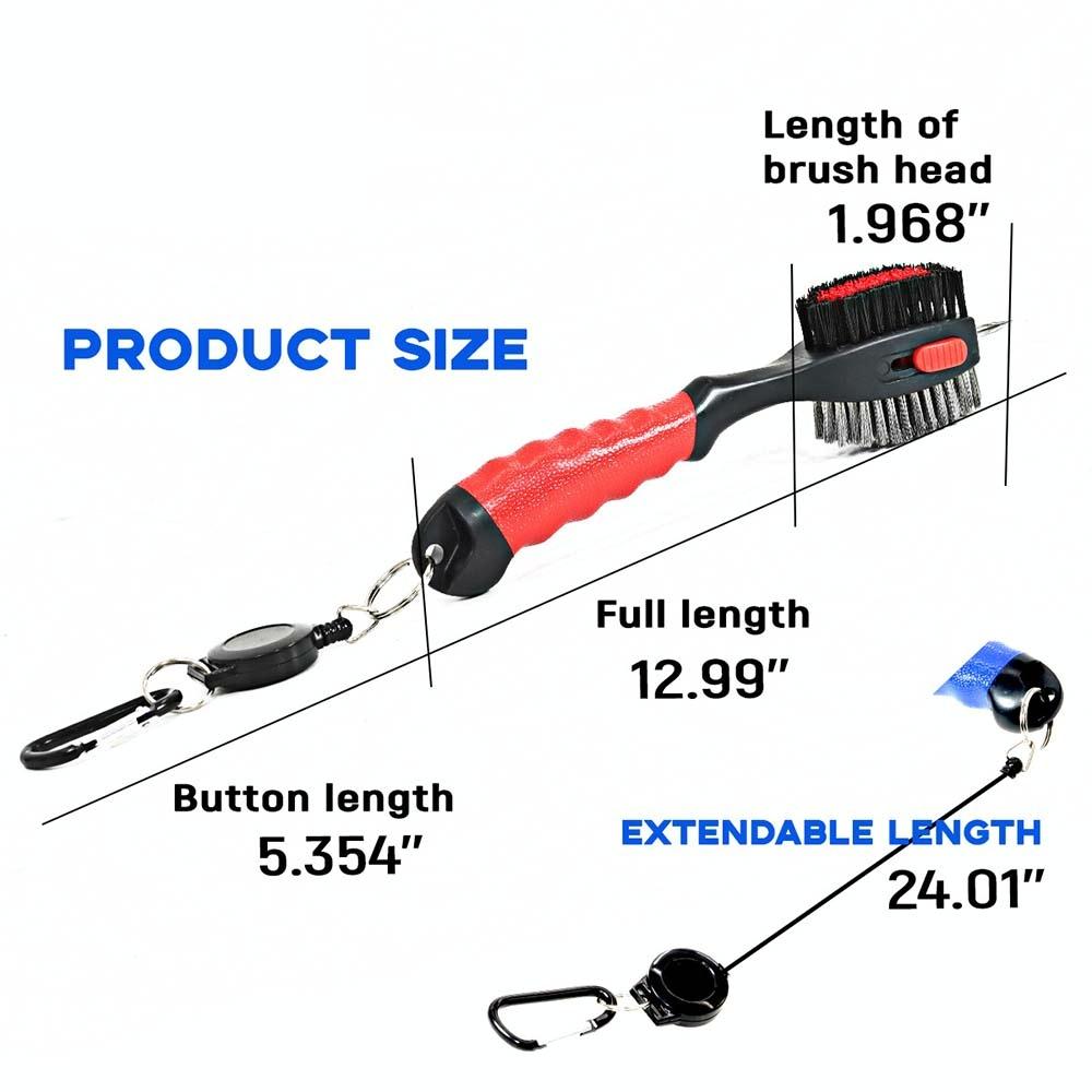 Portable Golf Club Brush - Retractable - Blue