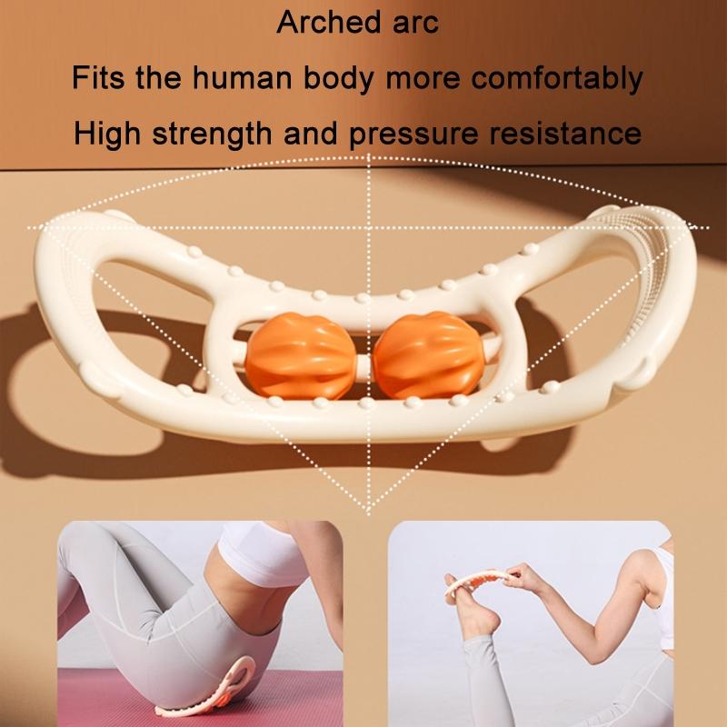 Stretching Yoga Ring With Raised Point Roller - Sky Blue