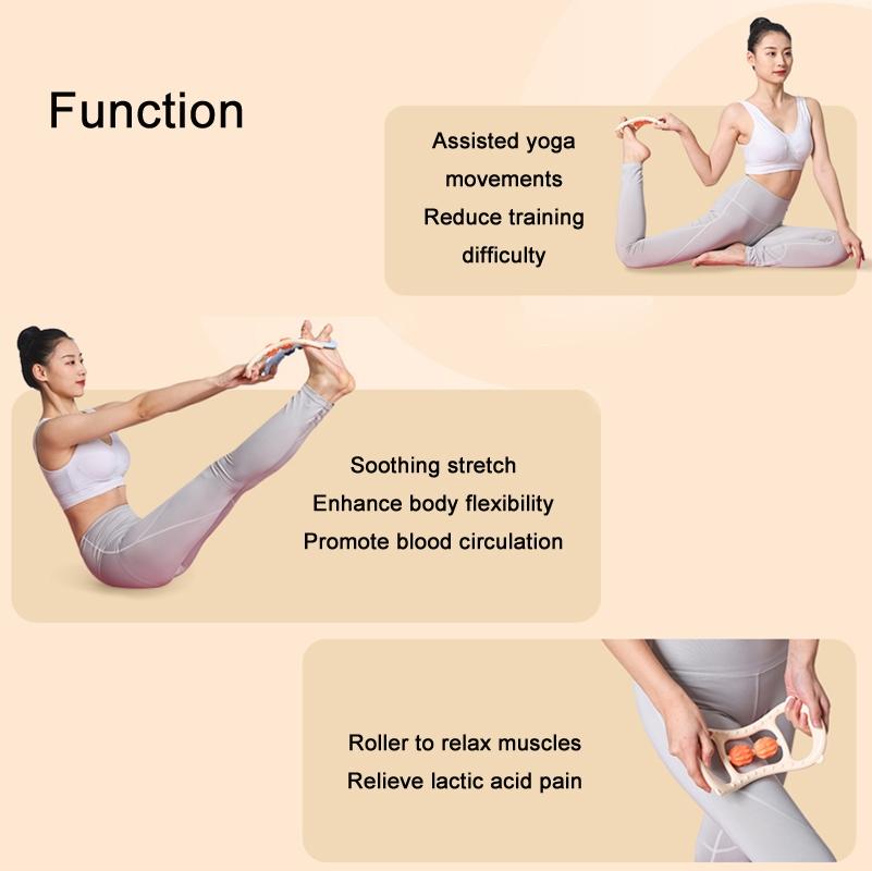 Stretching Yoga Ring With Raised Point Roller - Sky Blue