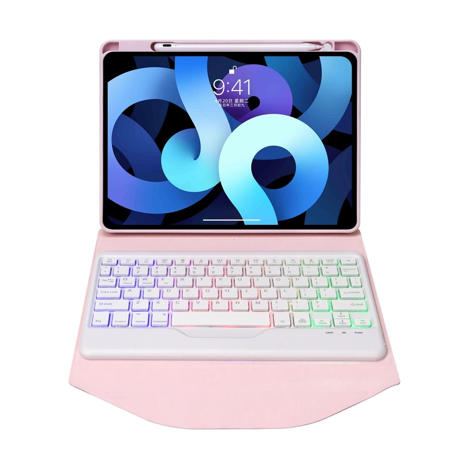 Bluetooth Keyboard Leather Case For Ipad Pro 11 - Backlit With Pen Slot - Green