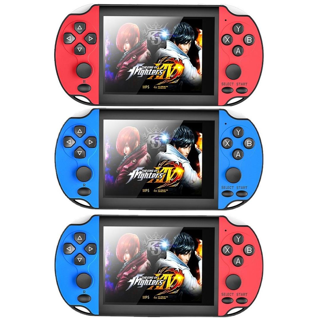 Large-Screen Handheld Game Console With Dual Joysticks - 3.5 Inch Hd - Red And Blue