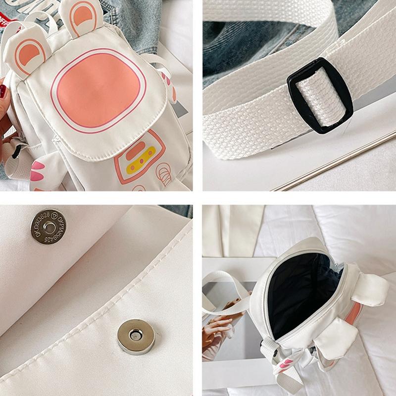 Lightweight Cartoon Crossbody Bag For Students - Pink