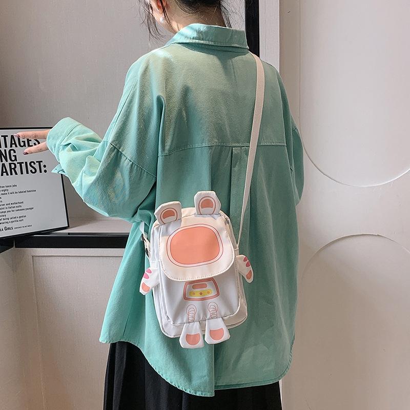 Lightweight Cartoon Crossbody Bag For Students - Pink