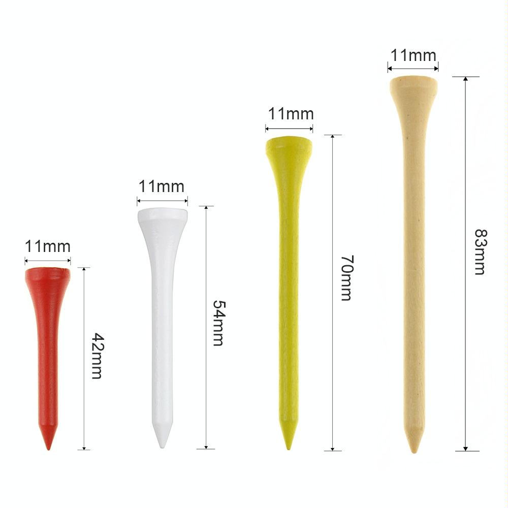 40 Wooden Golf Tees With Ball Holder - 70Mm