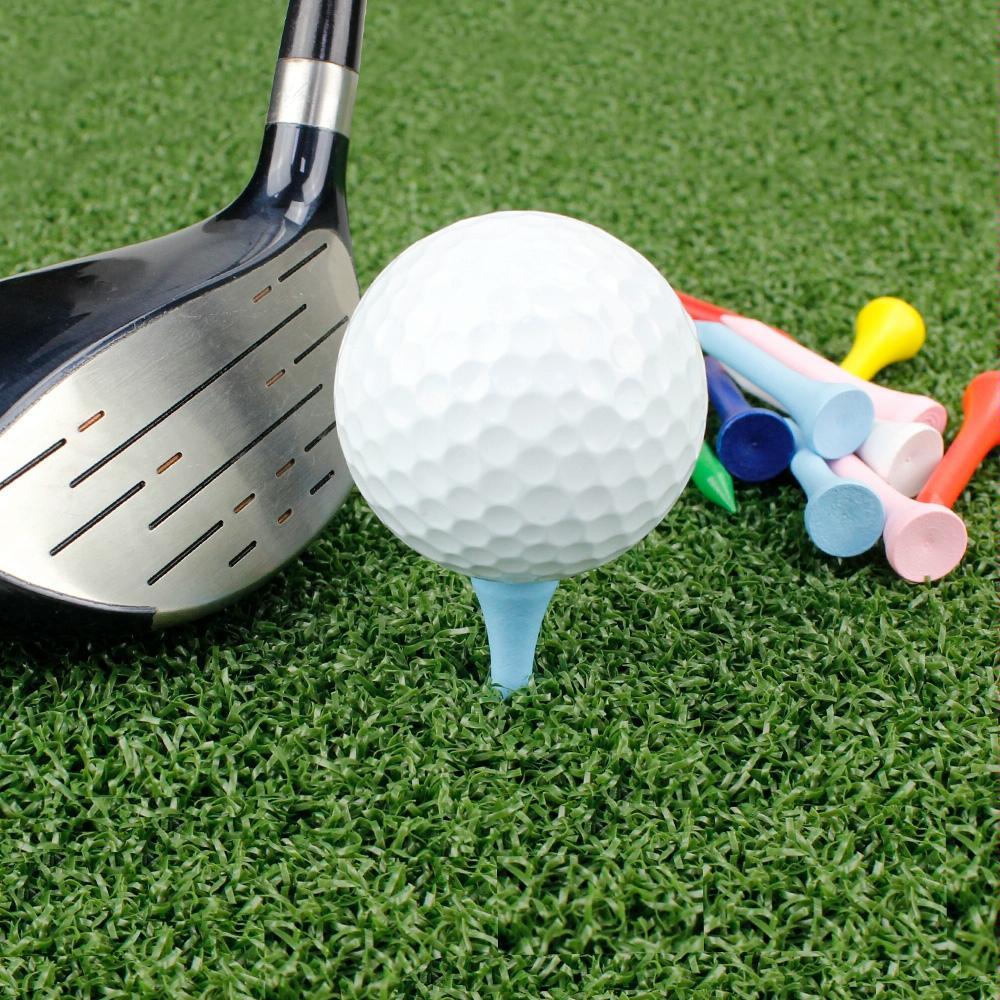 40 Wooden Golf Tees With Ball Holder - 70Mm