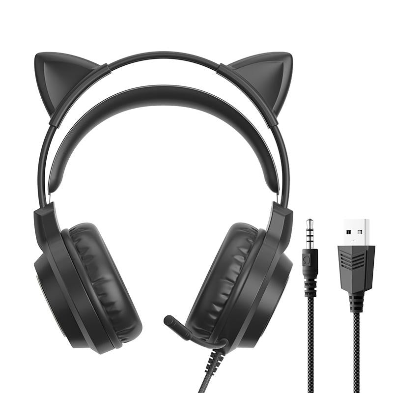 Rgb Cat Ear Gaming Headset - Pink