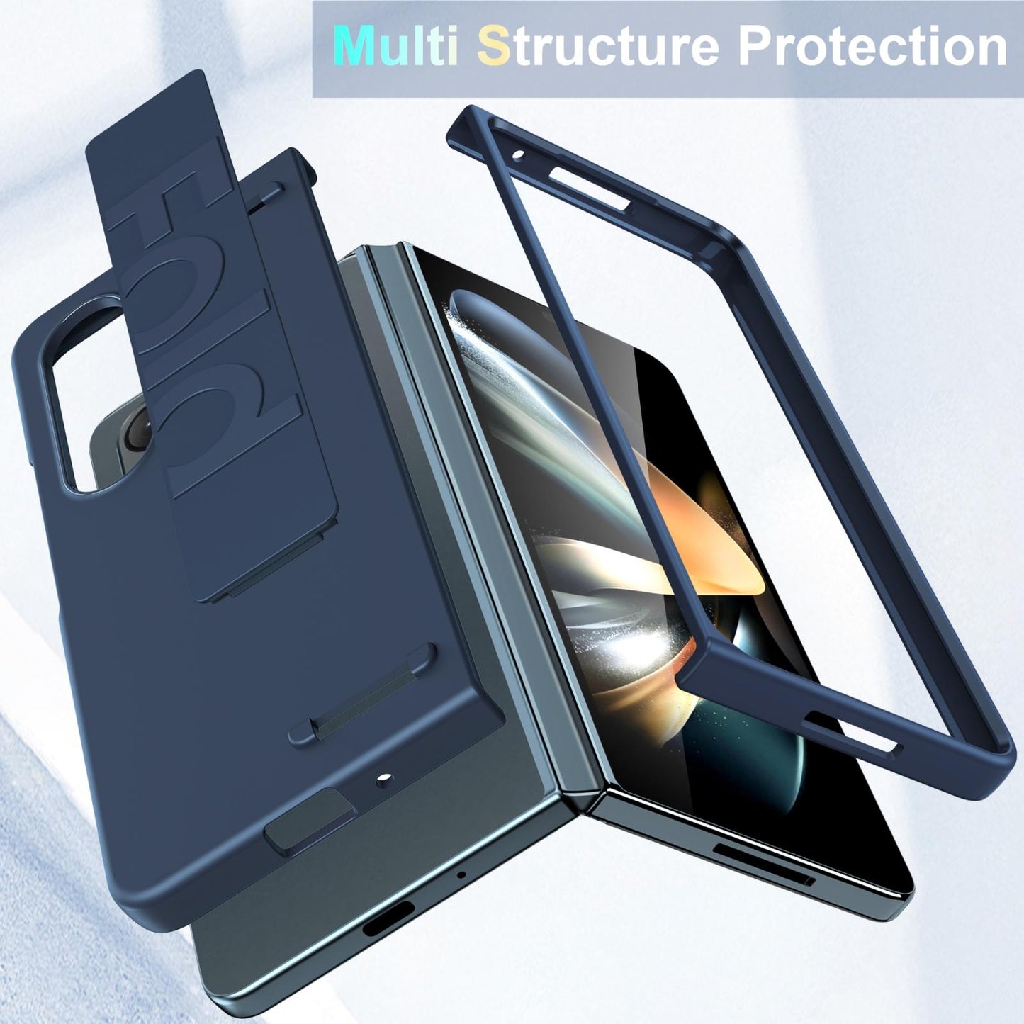 Silicone Wristband Foldable Phone Case for Samsung Galaxy z Fold 4 - Matte Clear