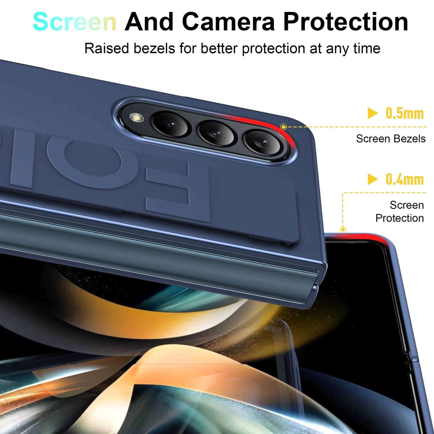 Silicone Wristband Foldable Phone Case for Samsung Galaxy z Fold 4 - Matte Clear